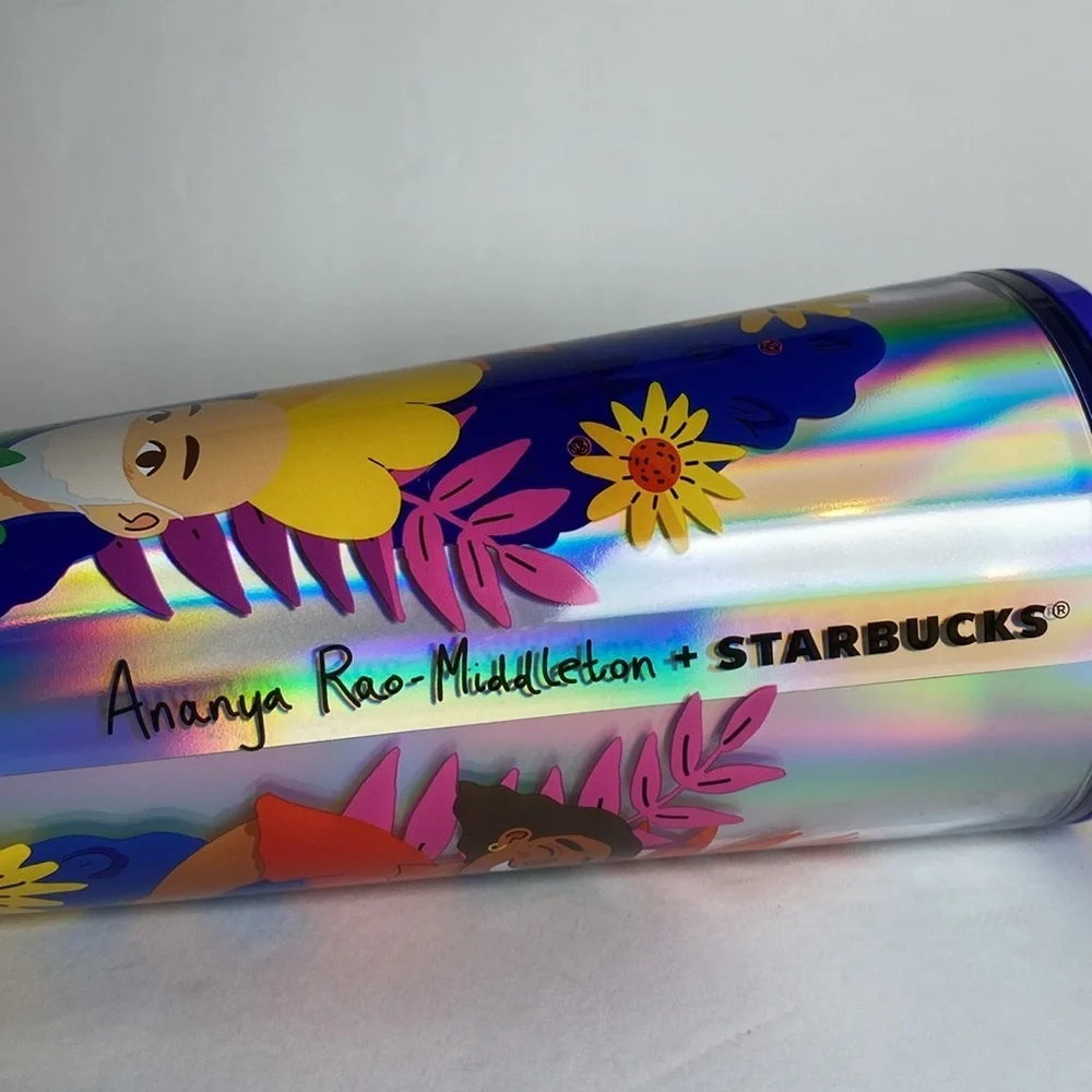 New Starbucks + Ananya Rao-Middleton 2024 Collab 24 OZ. Holographic Tumbler